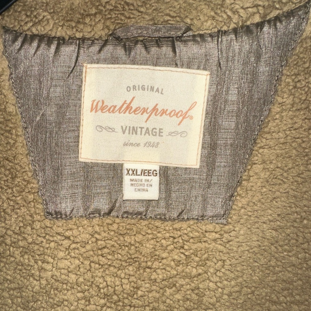 Weatherproof Vintage Men’s Olive Green Vest W/American Flag Detail Size XXL
